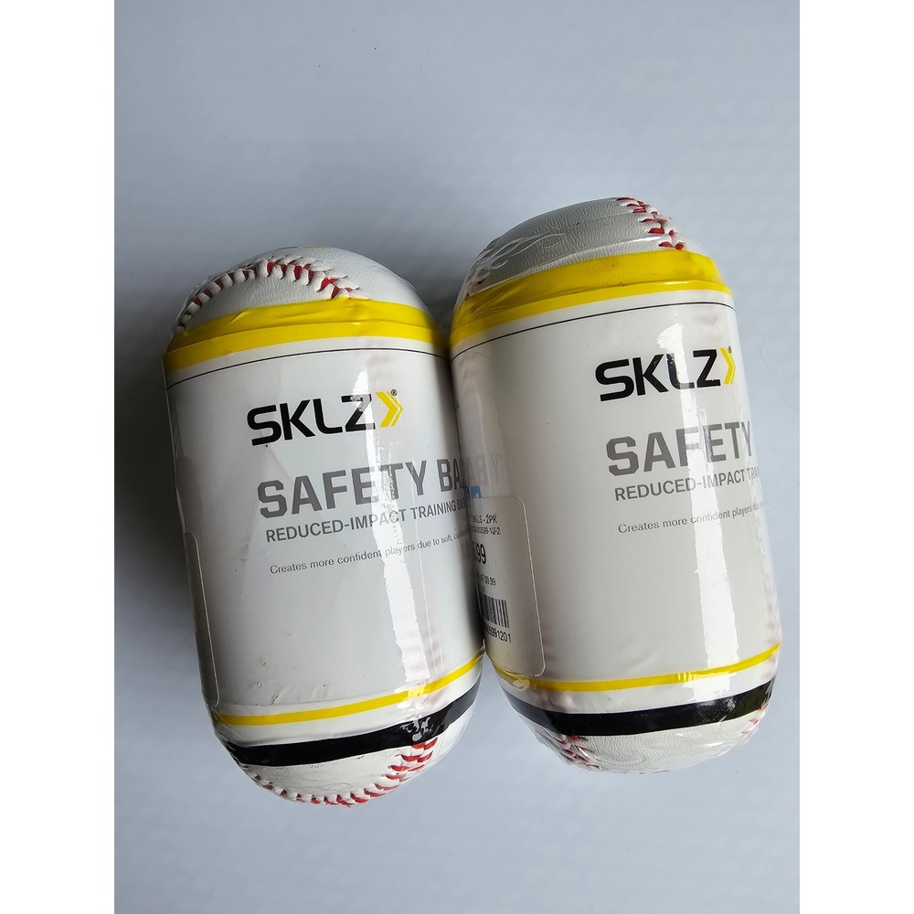 SKLZ SafetyBall 2-Pack (2) Reduced Impact Training Baseballs White Red Stitching